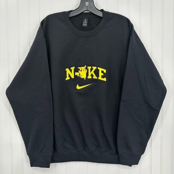 Nike Pokemon Pikachu Embroidered Adult Unisex Crewneck Sweatshirt - Picture 1 of 5